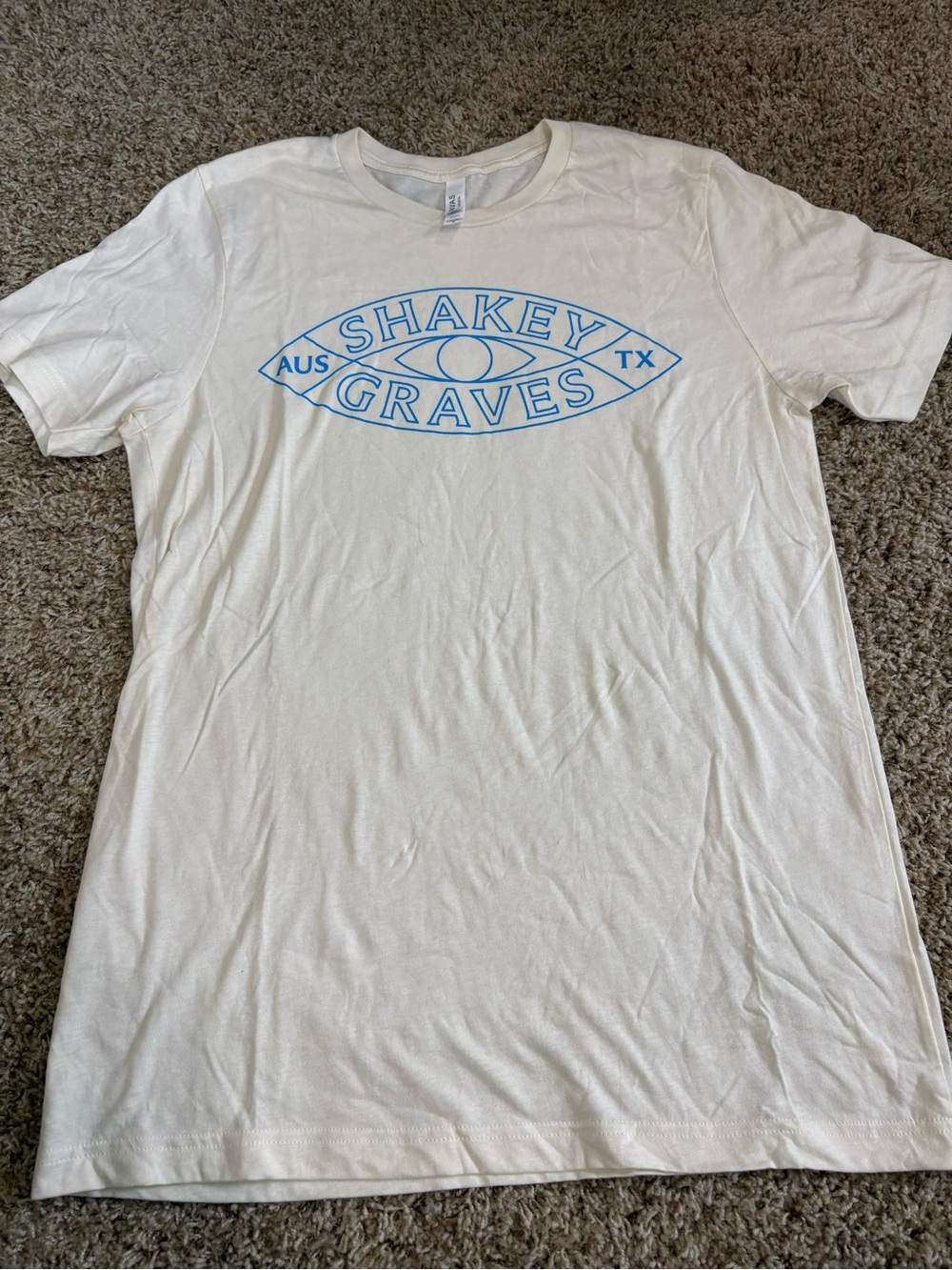 Shakey Graves unisex size medium Bella + Canvas ivory 100% cotton band tee